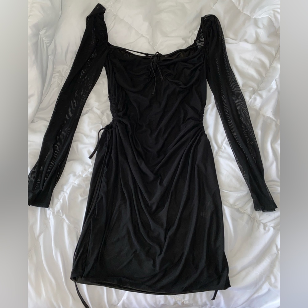 *SOLD* Black Long Sleeve Mini Cut Out Dress